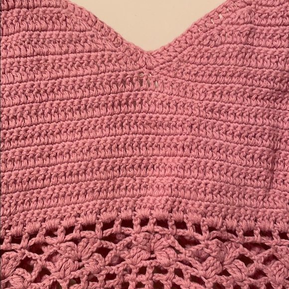 BOHO Dusty Rose Knit Crop Top - Picture 2 of 3